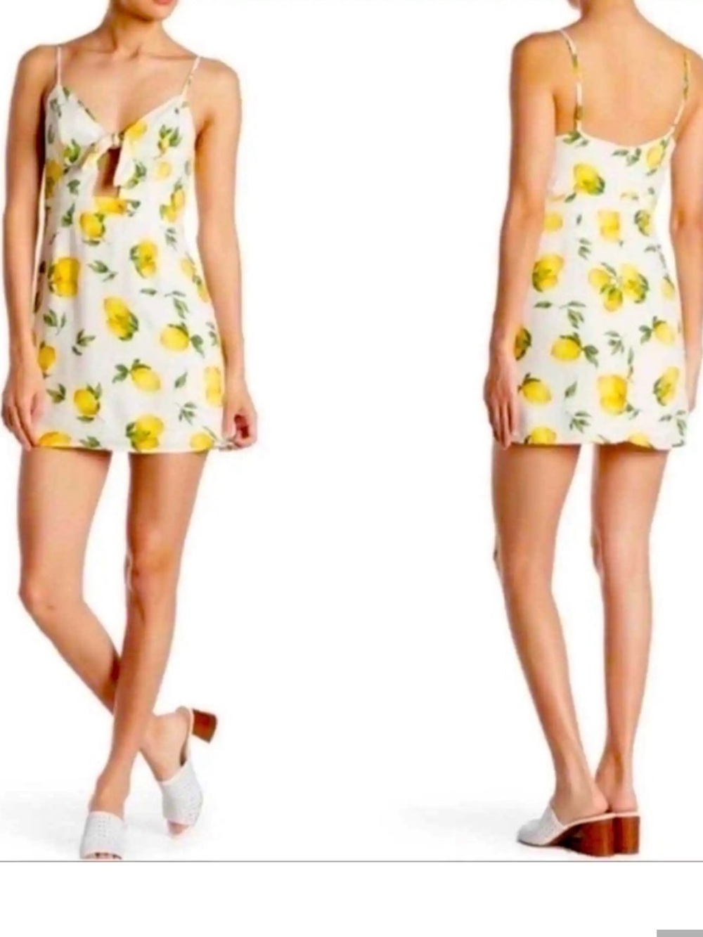 Socialite White Mini Dress with Yellow Lemon Print 🍋